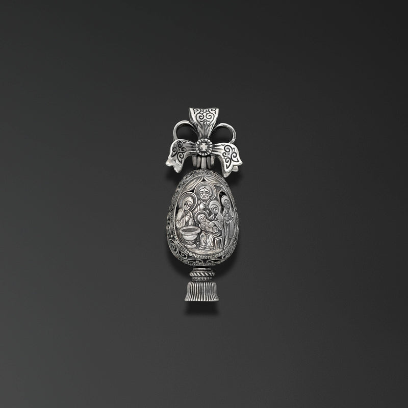 Nativity of the All-Holy Virgin Mary with an Image of the All-Holy Our Lady of the Unfading Flower. Easter Egg photo b