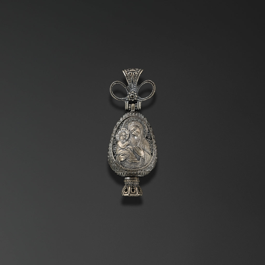 The Assumption of the Virgin with an Image of the All-Holy Our Lady of Jerusalem. Easter Egg photo a
