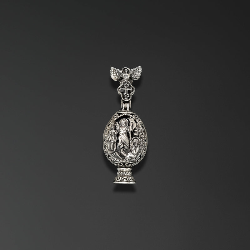Resurrection. Easter Egg with an Image of Our Lady of Kazan photo b