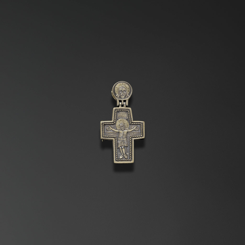 Triptych cross with images of the Blessed Virgin and Nicholas the Miracle Worker