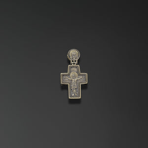 Triptych cross with images of the Blessed Virgin and Nicholas the Miracle Worker