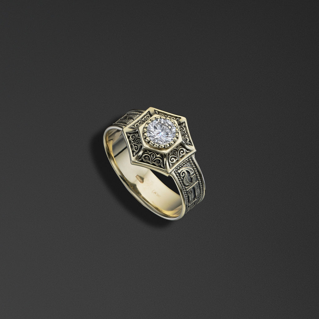Protective signet ring bearing the words of the ‘Save and Protect’ prayer photo a
