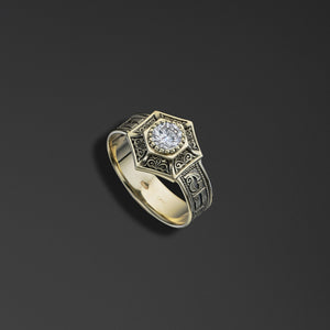 Protective signet ring bearing the words of the ‘Save and Protect’ prayer photo a