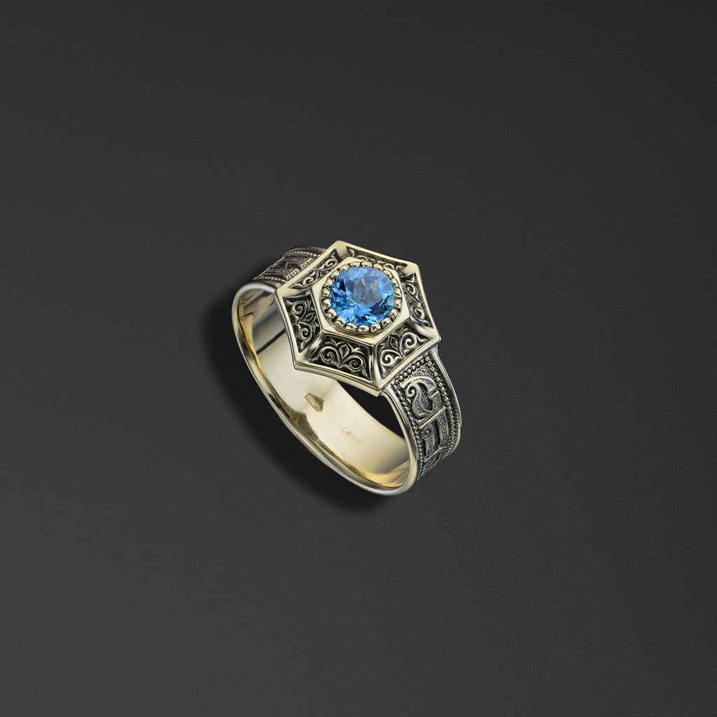 Protective signet ring bearing the words of the ‘Save and Protect’ prayer photo a