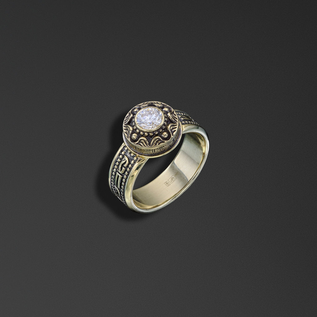 Protective signet ring bearing the words of the ‘Save and Protect’ prayer photo a