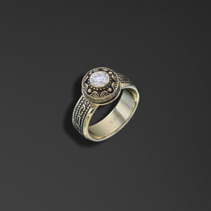 Protective signet ring bearing the words of the ‘Save and Protect’ prayer photo a