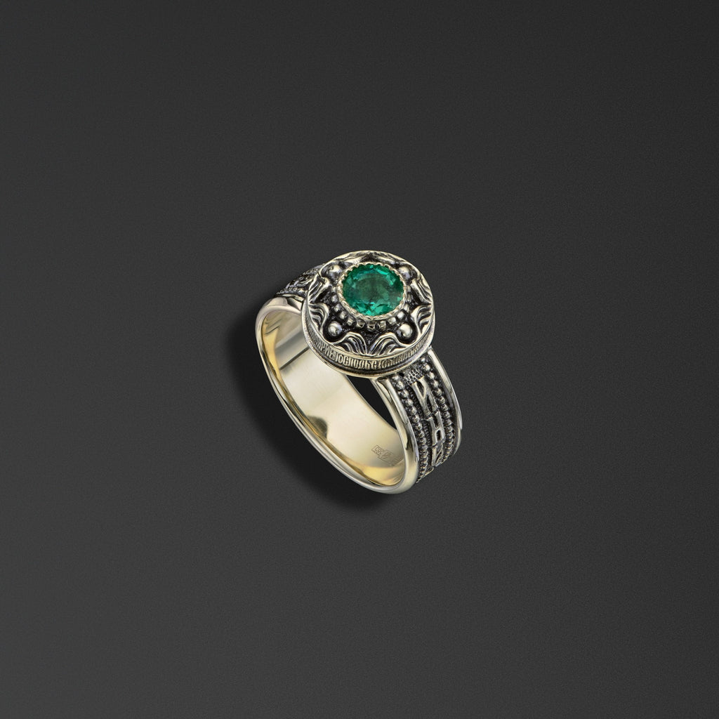 Protective signet ring bearing the words of the ‘Save and Protect’ prayer photo a