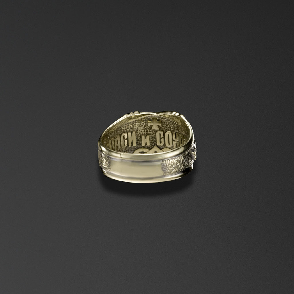 Protective signet ring bearing the words ‘Save and Protect’photo b