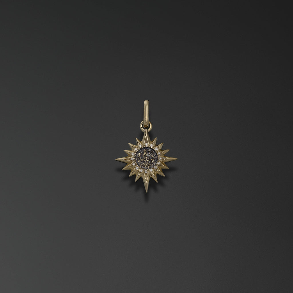 The Star of Bethlehem with an Image of the Holy Family photo a
