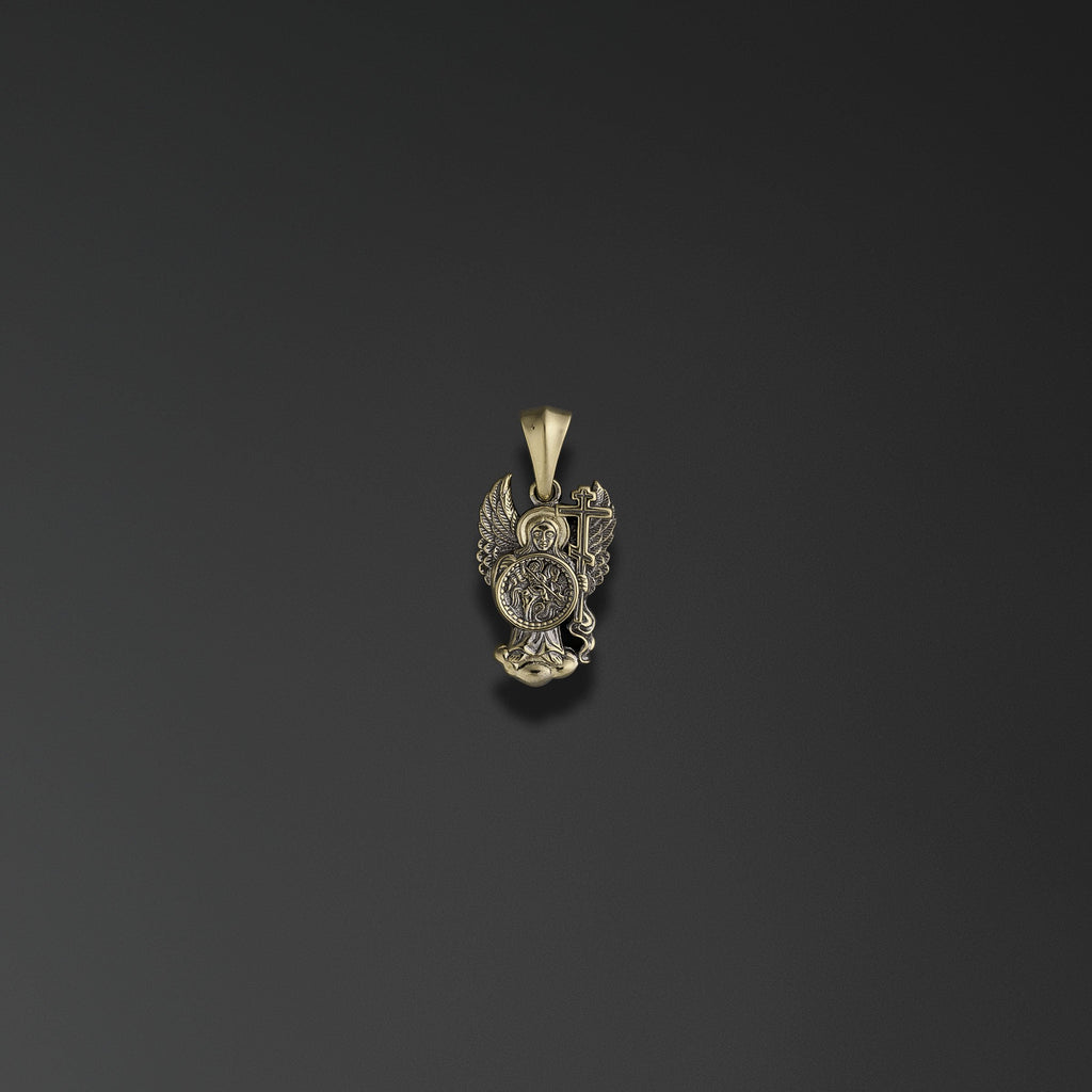 Guardian Angel with an Image of the Great Martyr Saint George the Victorious photo a