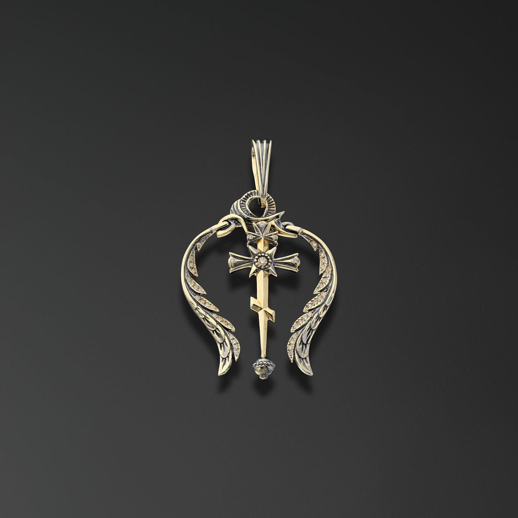 Symbol of Power over the World Cross with Wings