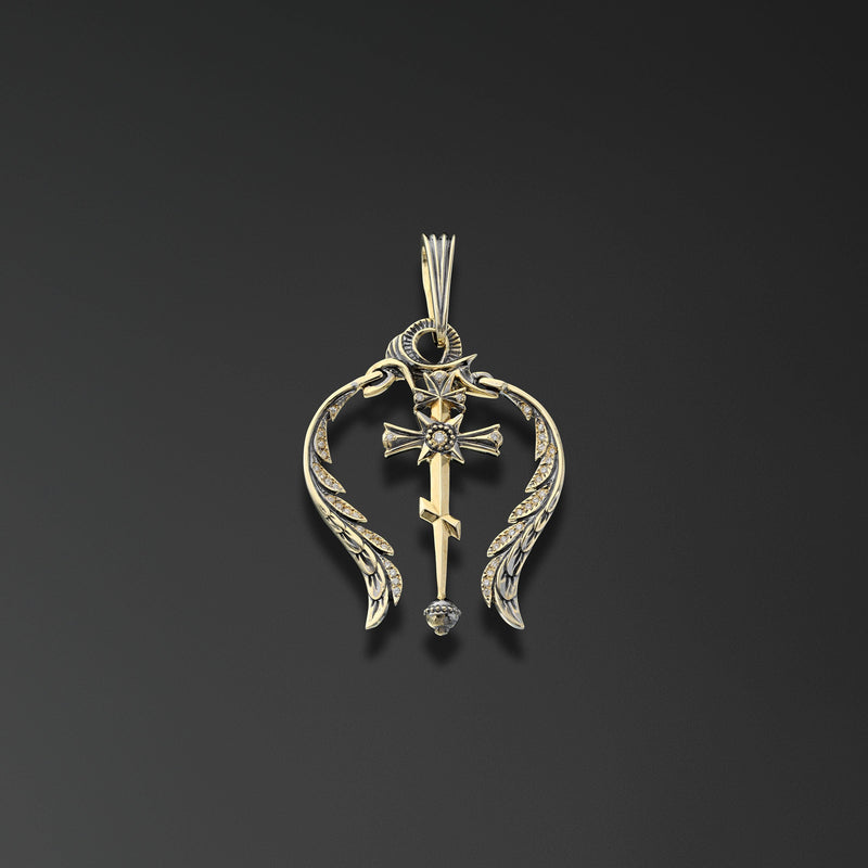 Symbol of Power over the World Cross with Wings