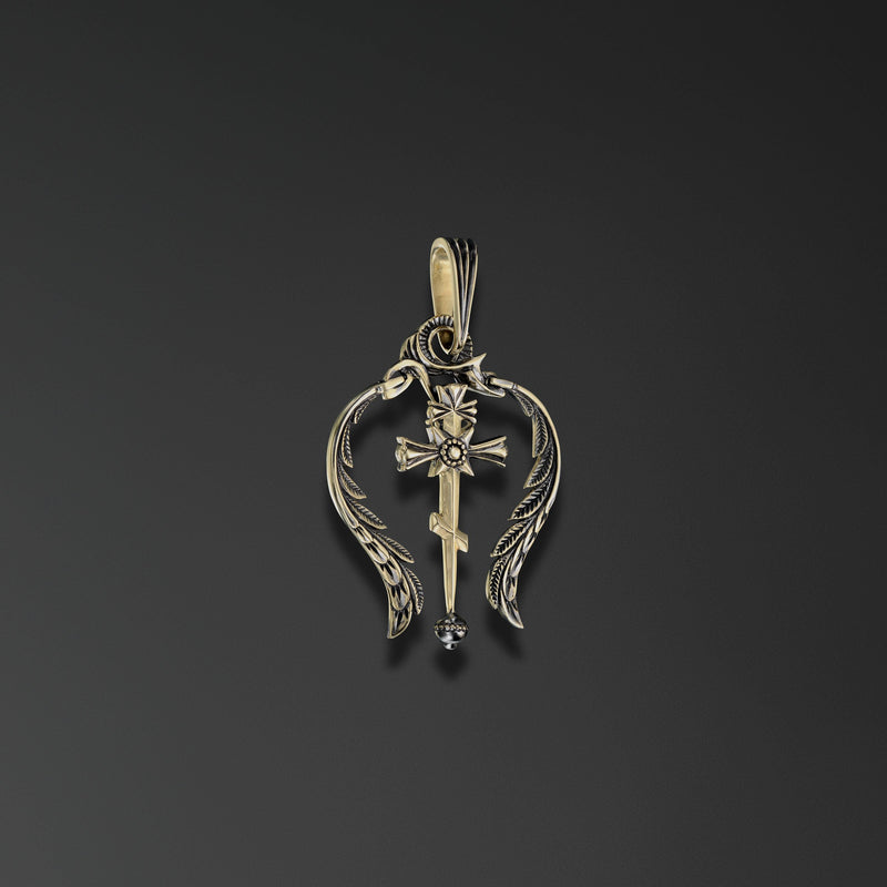 Symbol of Power over the World Cross with Wings