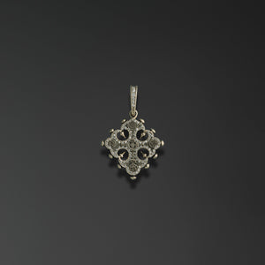 Greek cross with lily-petal silhouette