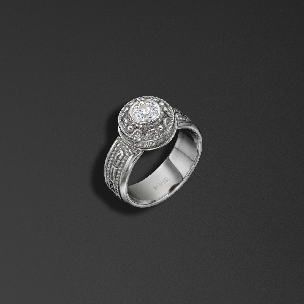 Protective signet ring bearing the words of the ‘Save and Protect’ prayer photo a