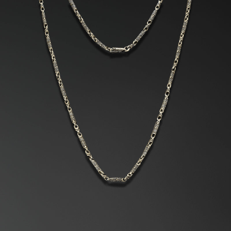 Engraved designs thin Chain